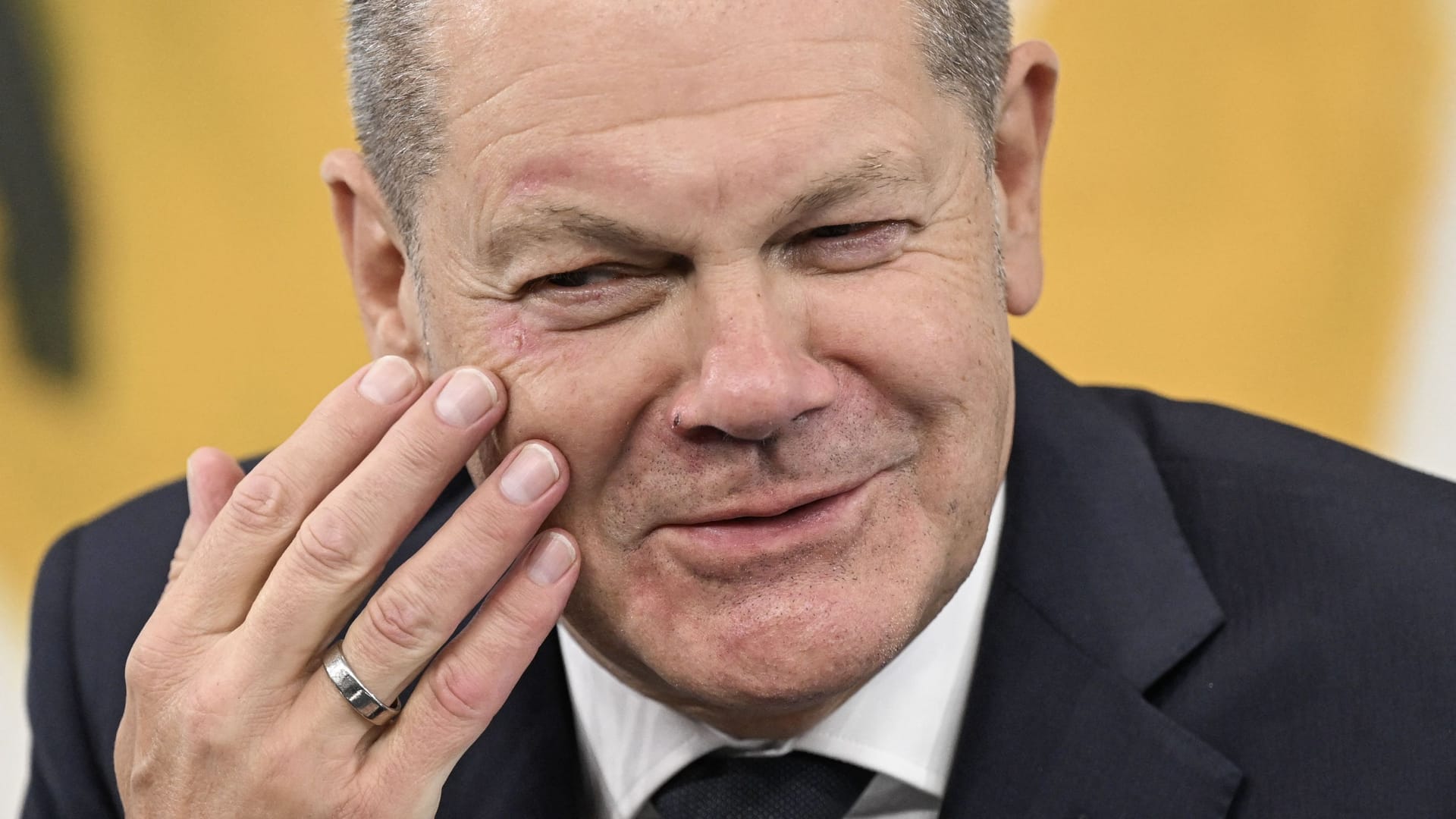 Kanzler Olaf Scholz bei einem Pressegespräch Mitte September 2023.