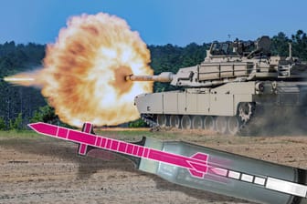 Ein US-Panzer vom Typ Abrams M1A2 und Munition vom Typ M829A4: Sie kann jede bekannte Panzerung durchschlagen.