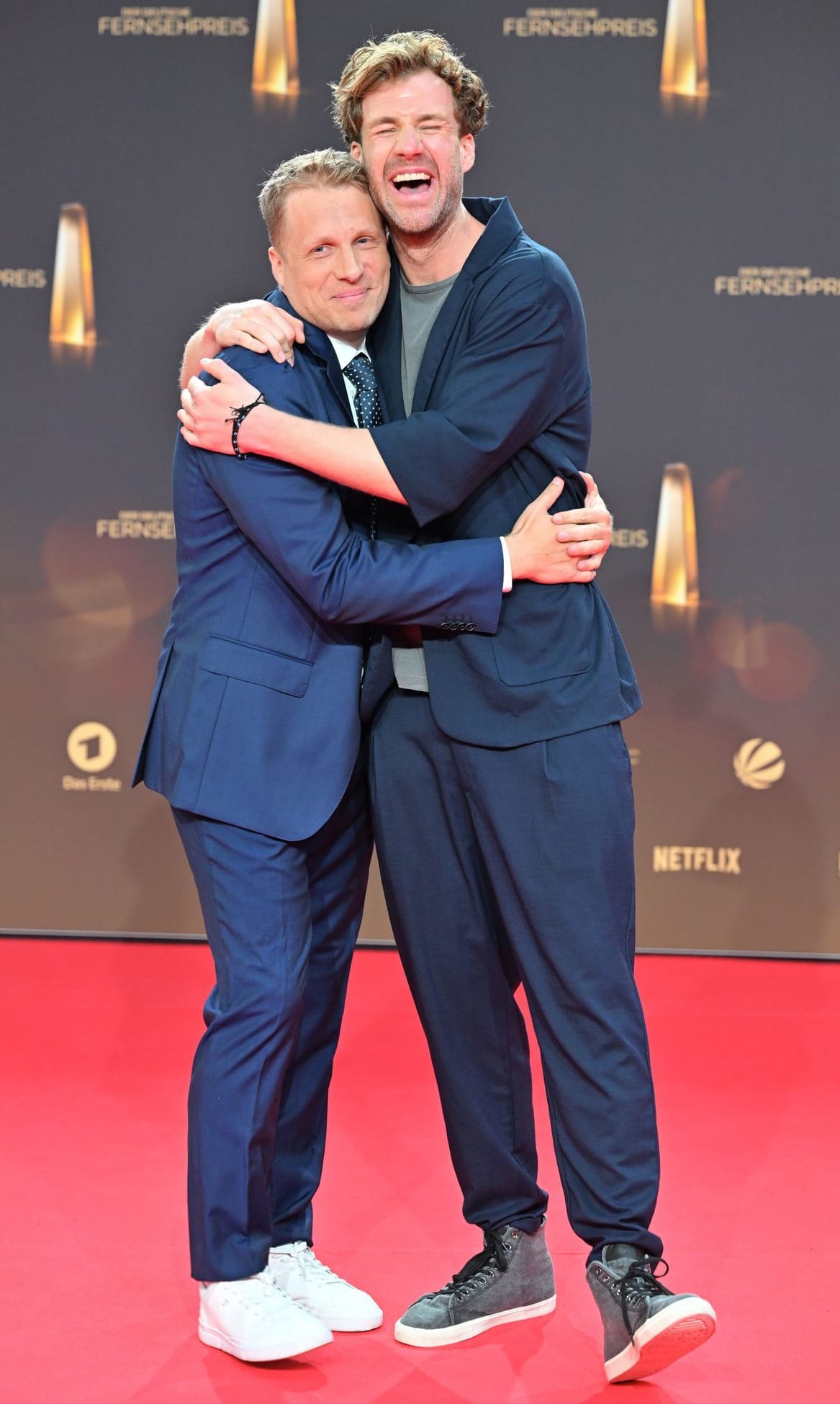 Oliver Pocher (l.) und Luke Mockridge beim Deutschen Fernsehpreis 2023.