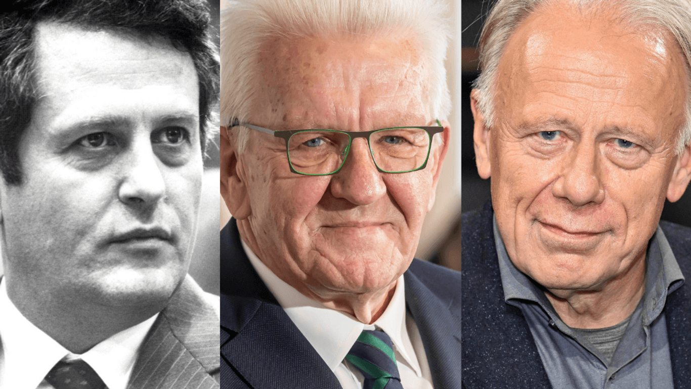 Uwe Barschel (l), Jürgen Trittin und Winfried Kretschmann (Archivbilder): Die Politiker gingen unterschiedlich mit ihren Verfehlungen um.
