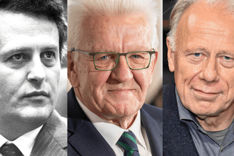 Uwe Barschel (l), Jürgen Trittin und Winfried Kretschmann (Archivbilder): Die Politiker gingen unterschiedlich mit ihren Verfehlungen um.