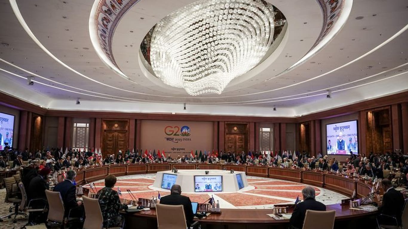 Indien, Neu Delhi: Narendra Modi eröffnet beim G20-Gipfel die erste Arbeitssitzung mit dem Thema "One Earth".