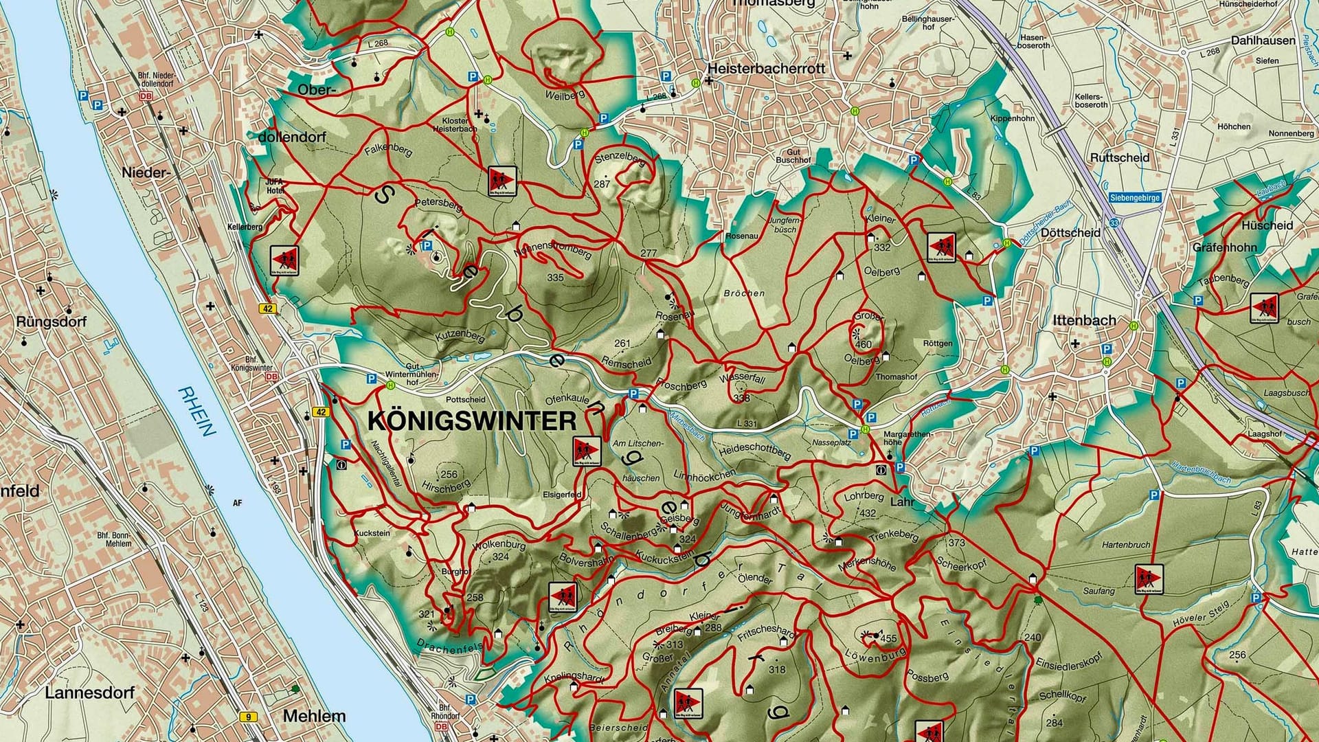 Wanderrouten im Siebengebirge (Symbolbild): In der herbstlichen Jahreszeit kann man Wälder gut erforschen und Sehenswürdigkeiten entdecken.