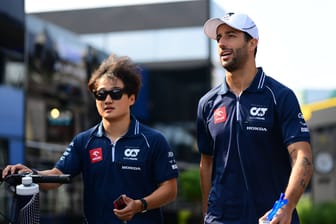 Yuki Tsunoda (links) und Daniel Ricciardo: Die beiden fahren auch im kommenden Jahr für Alpha Tauri.