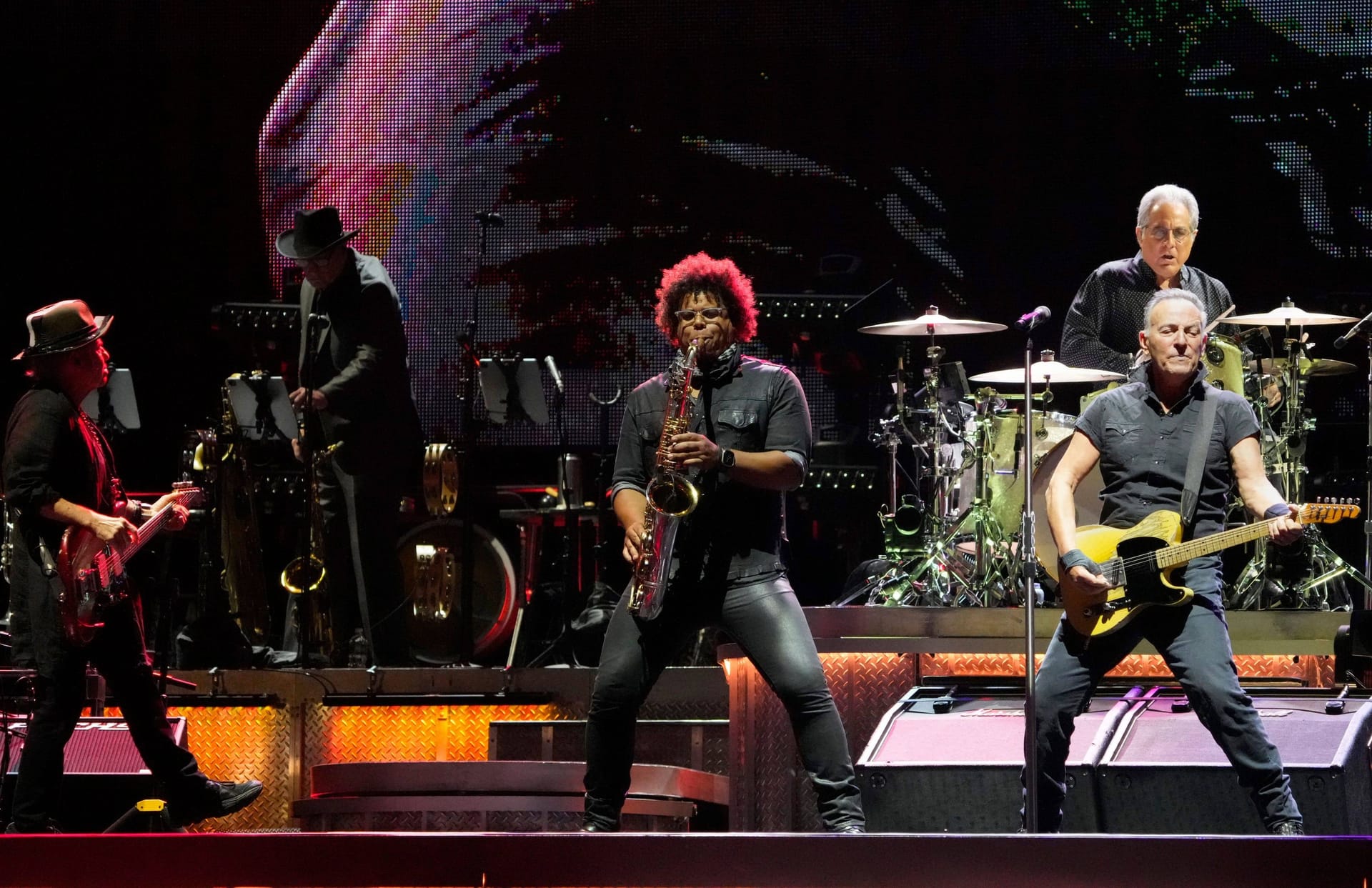 Bruce Springsteen (r.) und die E Street Band bei einem ihrer letzten Auftritte Ende August 2023.