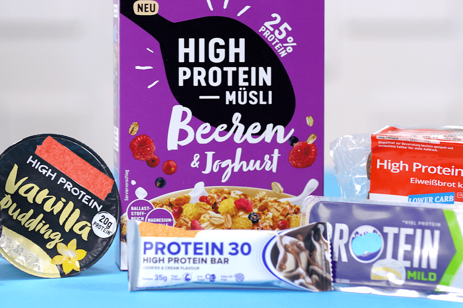 Proteinprodukte Proteine Müsli Pudding Proteinriegel