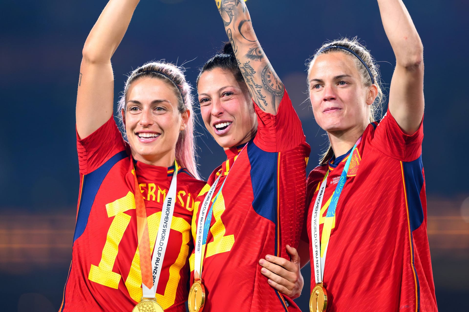 Alexia Putellas, Jennifer Hermoso and Irene Paredes (v.l.n.r.): Sie holten mit Spanien den WM-Titel.