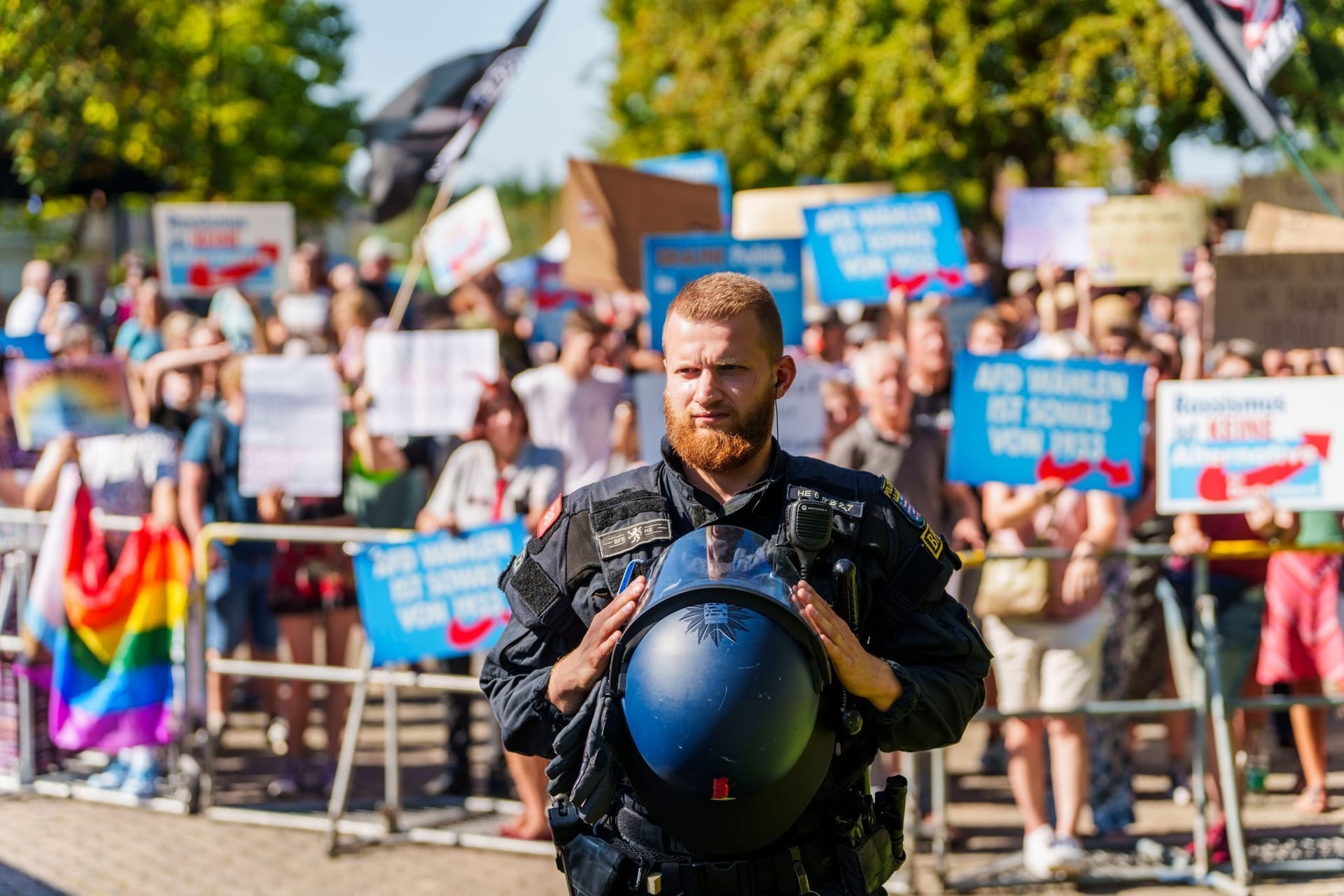 Demonstranten gegen eine AfD-Veranstaltung.