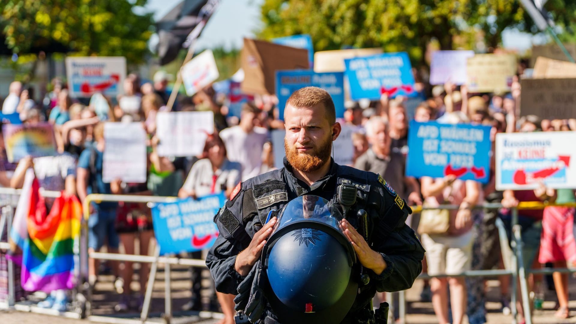 Demonstranten gegen eine AfD-Veranstaltung.