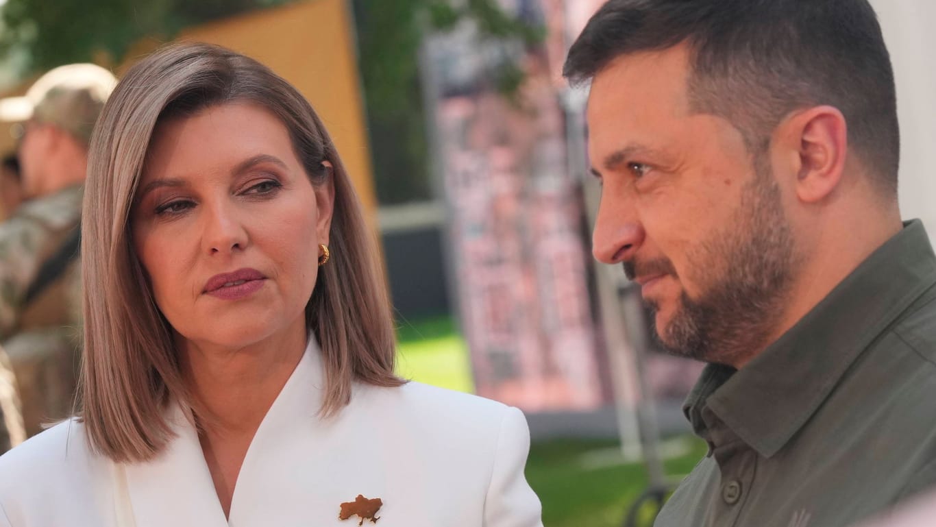 Olena Selenska und Wolodymyr Selenskyj bei einem politischen Empfang Anfang Septemberin Kiew: Die beiden sind seit 20 Jahren verheiratet.