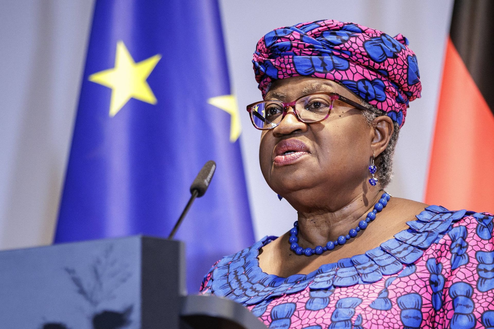 Ngozi Okonjo-Iweala (Archivbild): Die Generaldirektorin der Welthandelsorganisation warnt vor einer Spaltung des Welthandels.