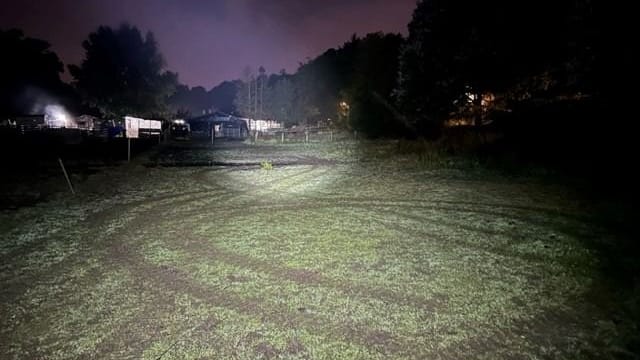 Die Spuren auf der Pferdekoppel sind noch klar zu sehen: Ein Unbekannter hat einen Lader gestohlen.