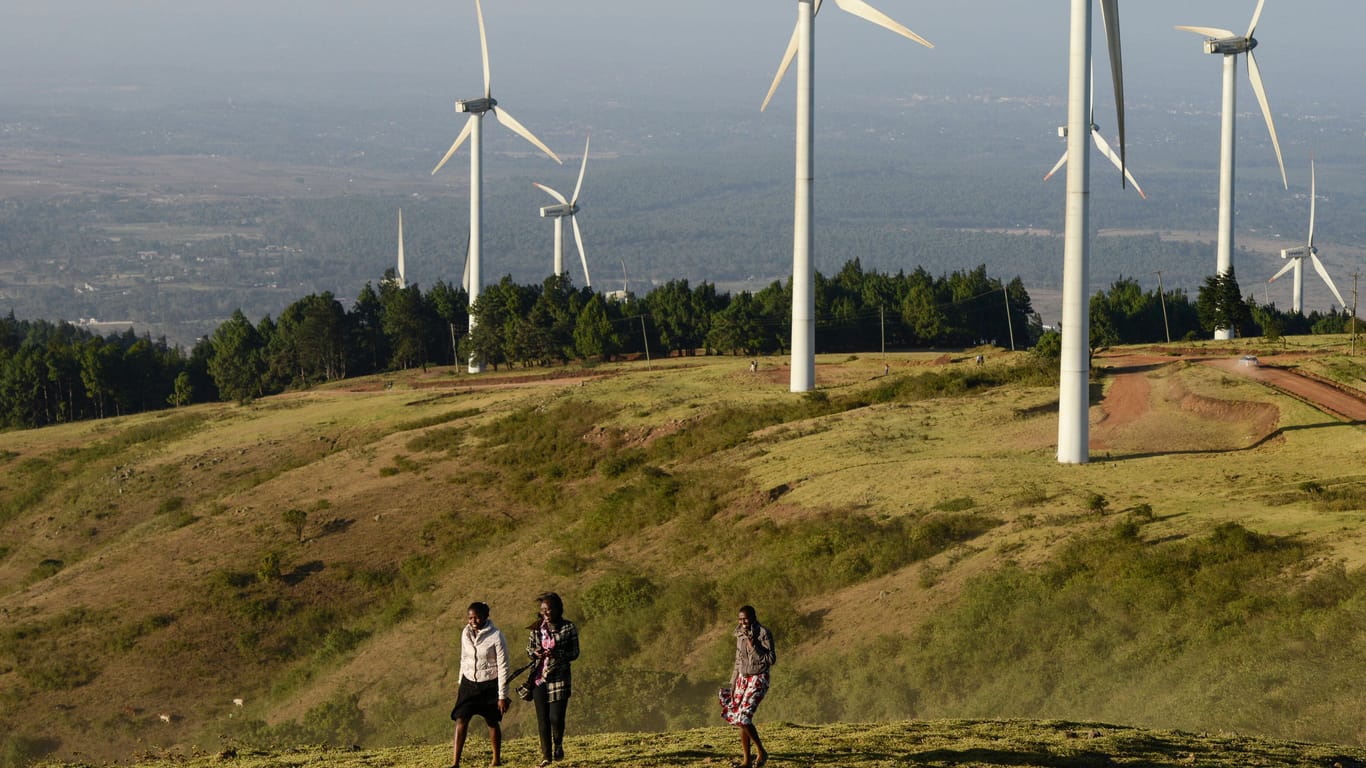 Windpark in Kenia (Archivbild): In Afrika ist das Potenzial für erneuerbare Energien riesig.