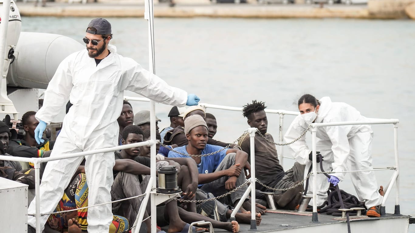Lampedusa, Italien: In den vergangenen Wochen sind hier Tausende per Boot angekommen.