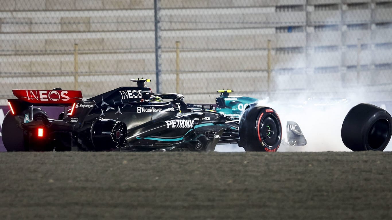 Lewis Hamilton nach seinem Aus in Katar: Verhängnisvoller Crash.