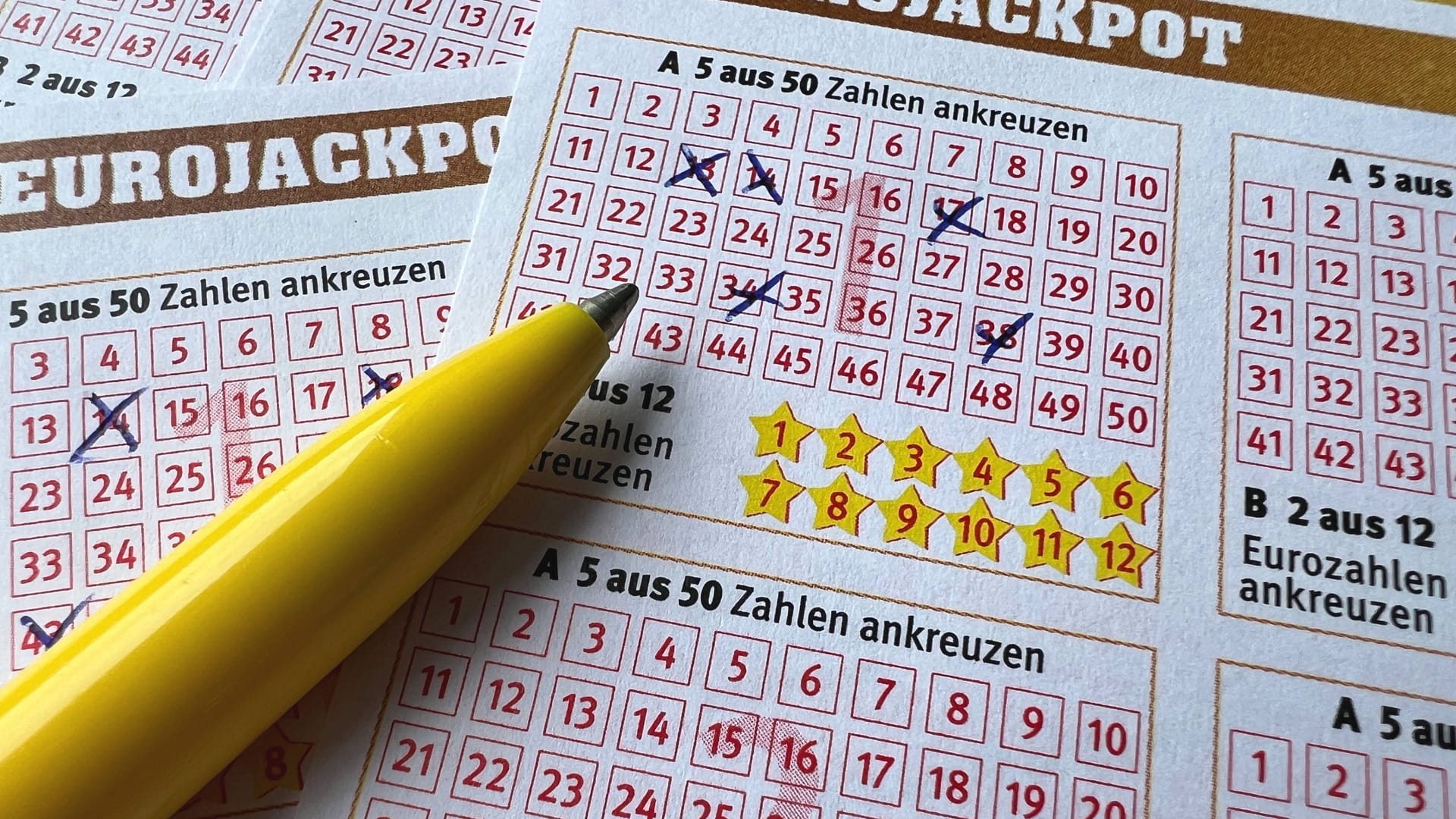 Spielschein des Eurojackpots.