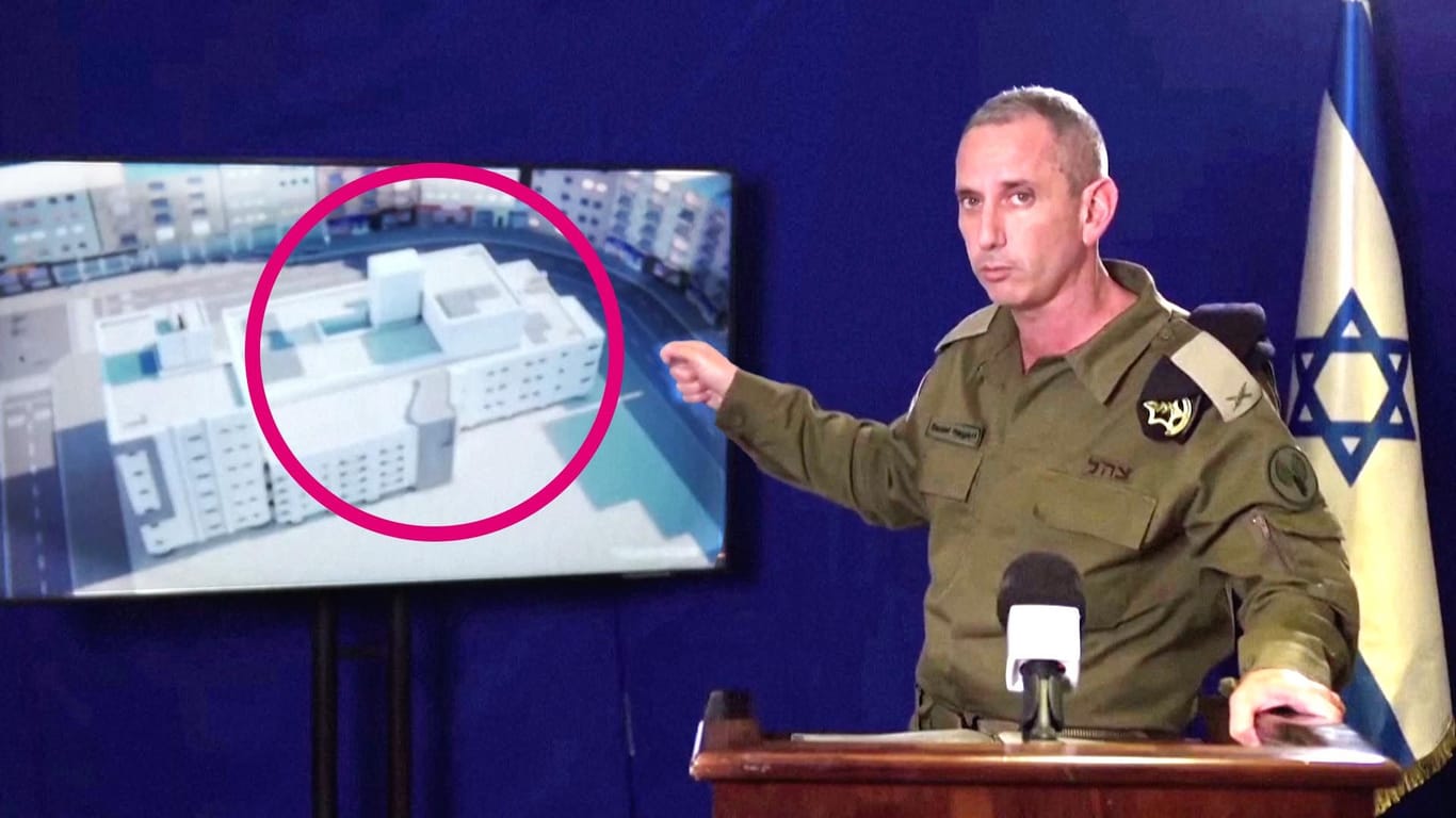 Eine von israelischer Seite veröffentlichte Videografik soll zeigen, wo sich die Schaltzentrale der Hamas befindet.
