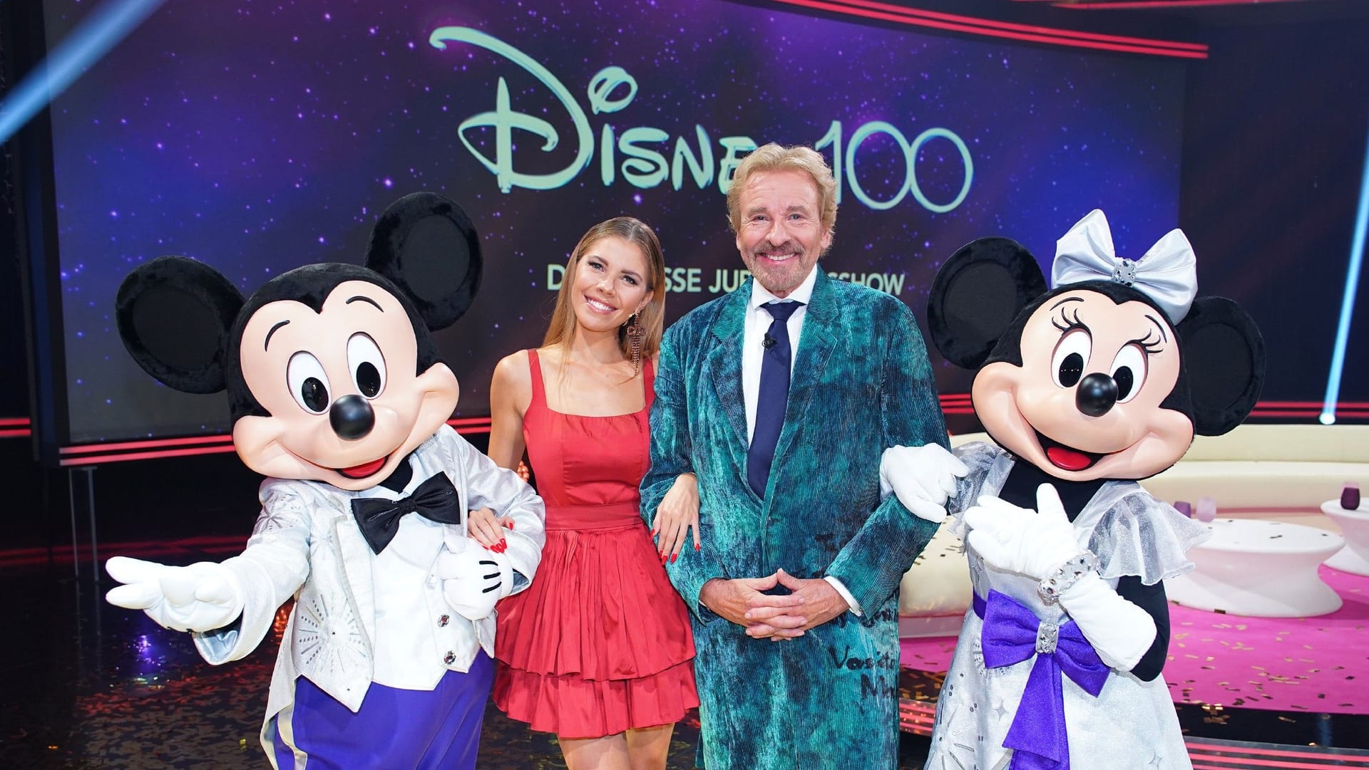 Victoria Swarovski und Thomas Gottschalk: Am Samstag präsentieren sie "Disney 100 - Die große Jubiläumsshow".