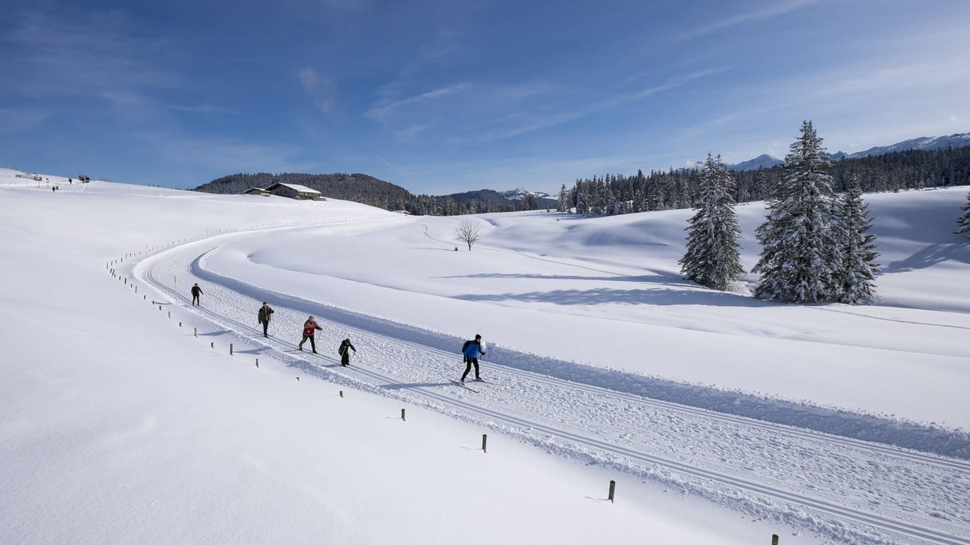 Langlauf-Loipe, Winklmoosalm: Die deutschen Skigebiete punkten eher bei den kürzeren Pisten.