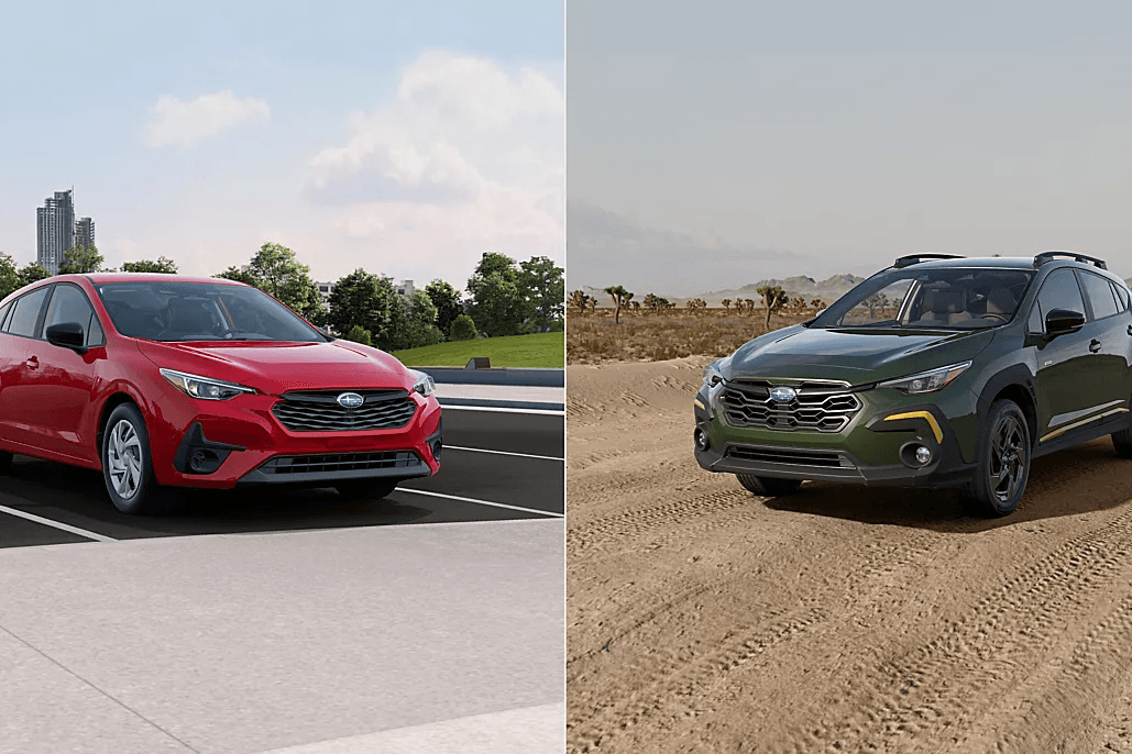 Links der Impreza, rechts der Crosstrek: Subaru stellt mit den neuen Modellen seine Mittelklasse um.