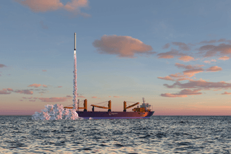Visualisierung des Startvorgangs: Etwa 350 Kilometer von der Nordseeküste entfernt, sollen die Raketen ab 2024 Richtung Himmel fliegen.
