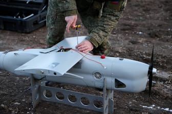 Orlan 10 Drohne (Archivbild): Die russischen Aufklärungsdrohnen sollen mit Motoren eines deutschen Unternehmers ausgestattet sein.