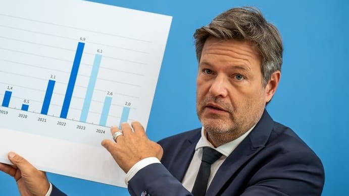 Bundeswirtschaftsminister Robert Habeck (Bündnis 90/Die Grünen): "Wir kommen langsamer aus der Krise heraus als gedacht."