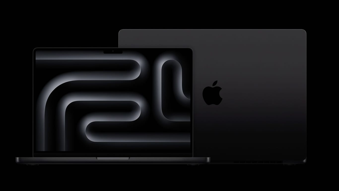 Jetzt auch in der Farbe Space Schwarz: Die 14- und 16-Zoll-Modelle des MacBook Pro mit den Chips M3 Pro und M3 Max.