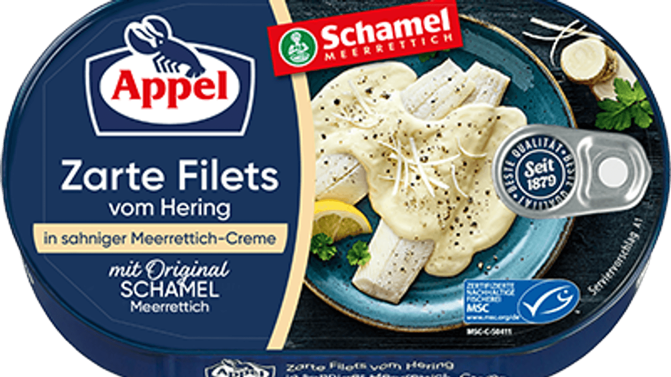 Appel zarte Filets vom Hering in sahniger Meerrettich-Creme: Bei einigen Produkten fehlt die Allergenkennzeichnung.