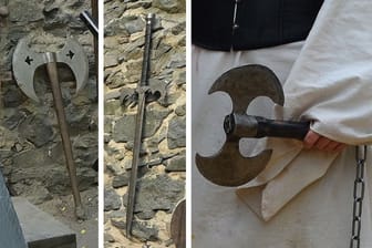 Diese Waffen wurden auf Burg Frankenstein gestohlen.