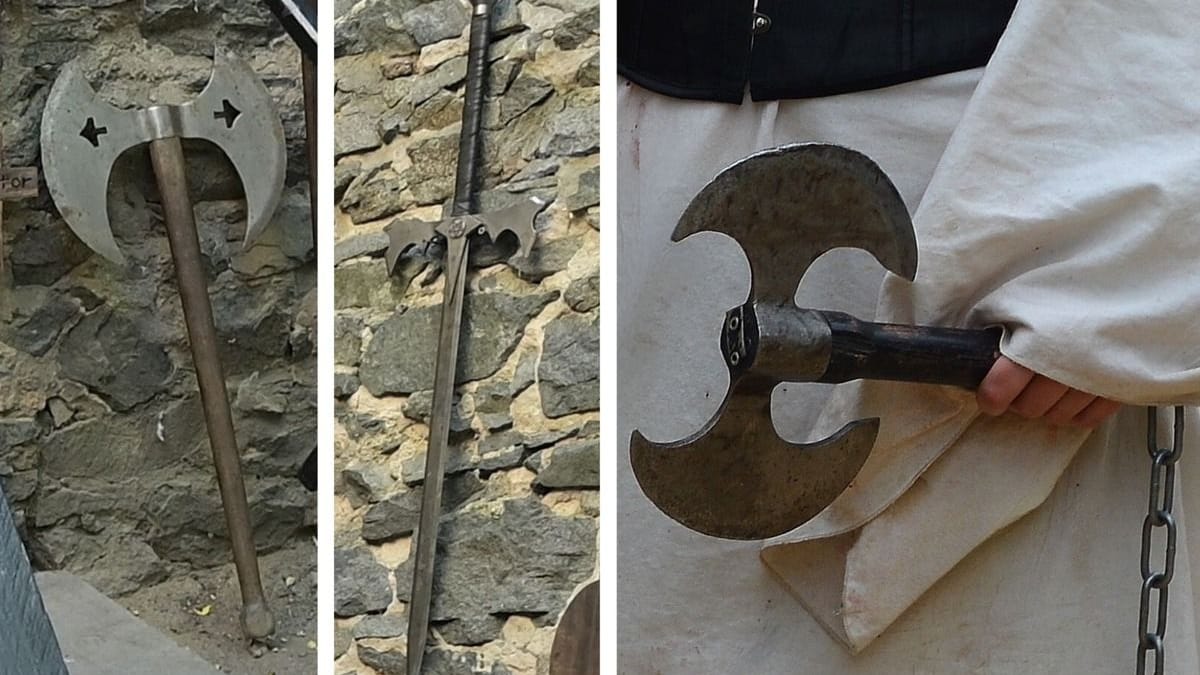 Diese Waffen wurden auf Burg Frankenstein gestohlen.