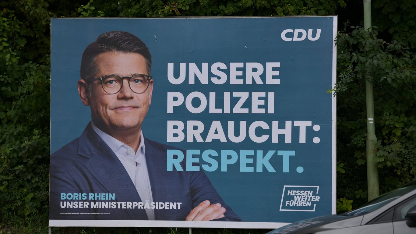 CDU-Landeschef Boris Rhein macht in Hessen Wahlkampf und setzt schärft dabei sein konservatives Profil.