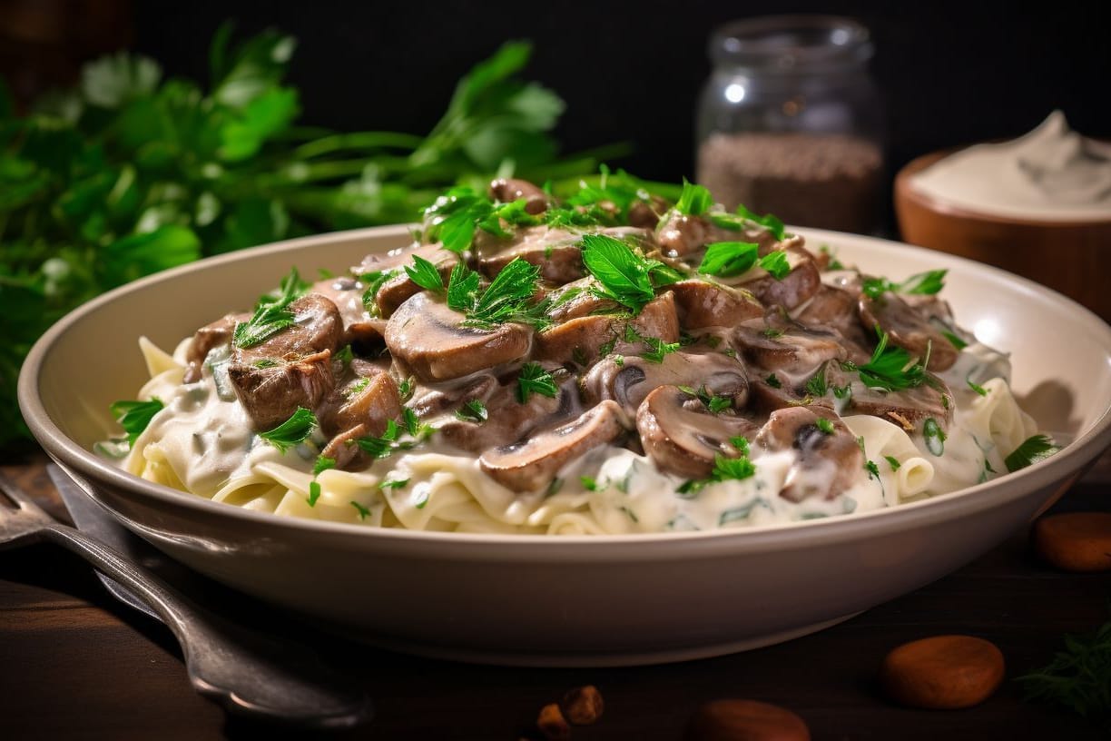 Geschnetzeltes Boeuf Stroganoff