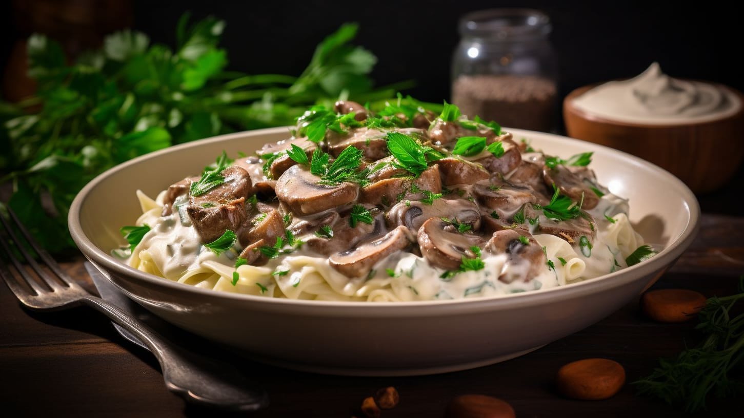 Geschnetzeltes Boeuf Stroganoff