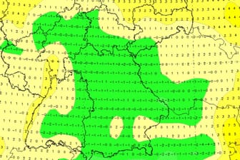 Die erwarteten Temperaturen am frühen Montagmorgen (16. Oktober): In praktisch ganz Bayern soll es 0 Grad oder kälter werden.