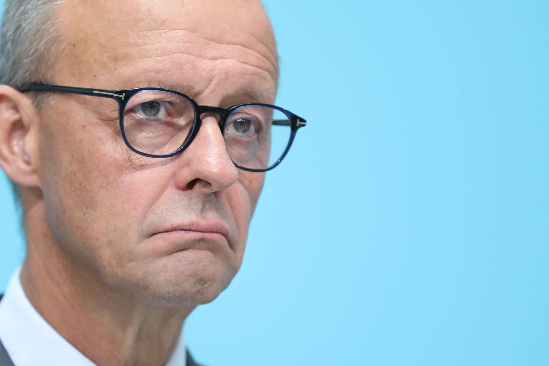 CDU-Chef Friedrich Merz auf einer Pressekonferenz nach der Landtagswahl in Hessen.