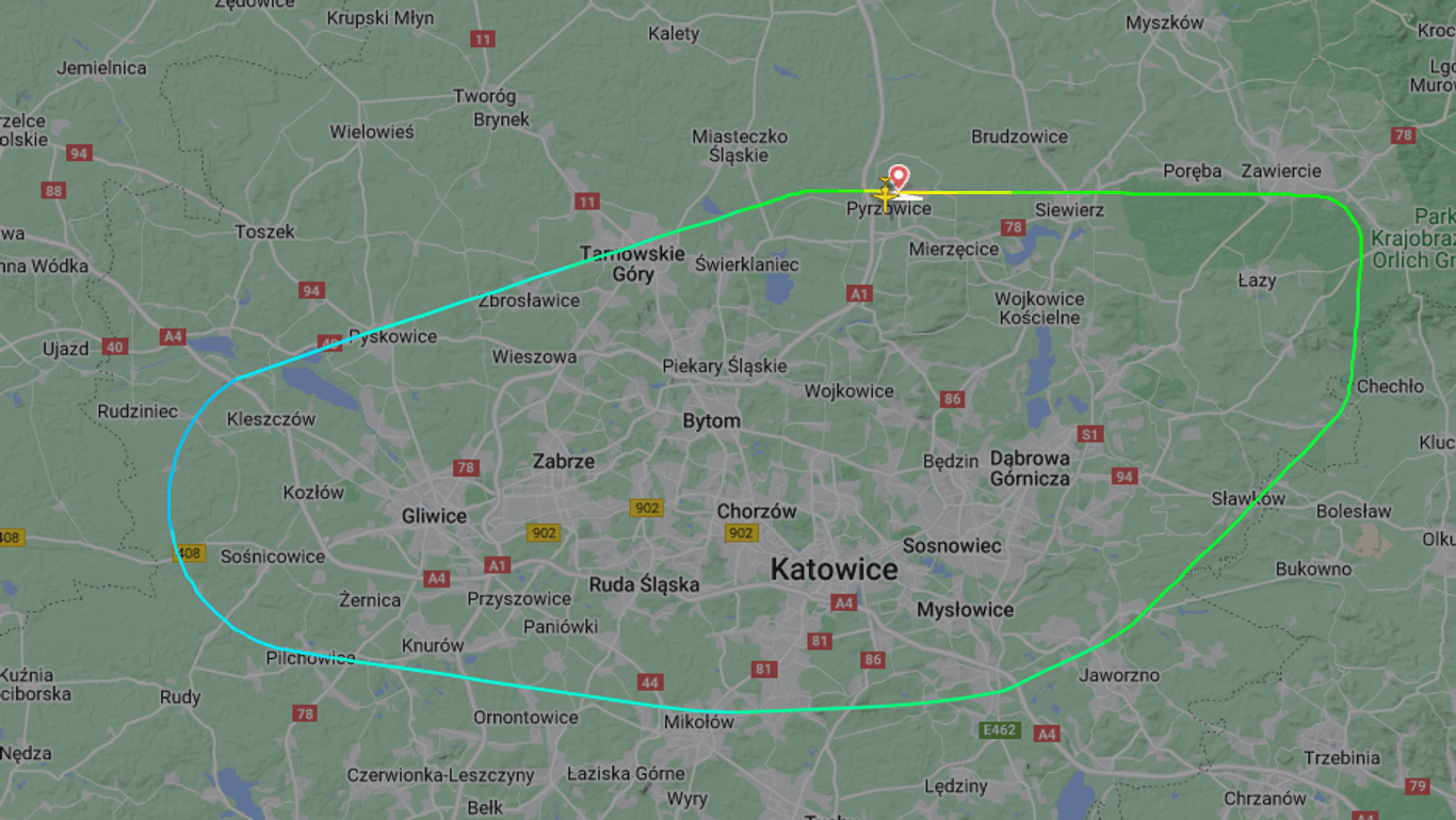 Die Route des ersten Lufthansa-Flugversuchs über Kattowitz: Weit kamen sie nicht.