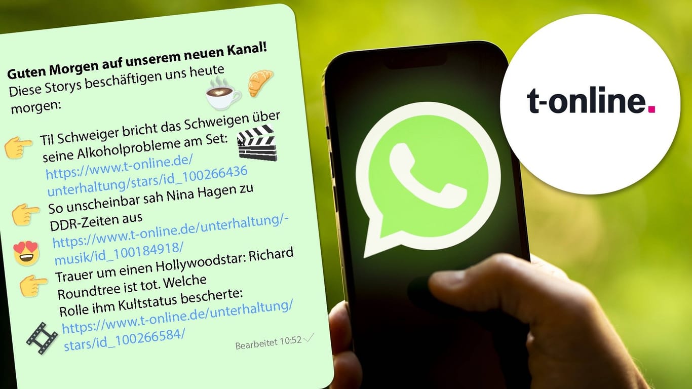 Hand hält Handy mit WhatsApp-Logo: Der Messenger hat eine neue Channels-Funktion.