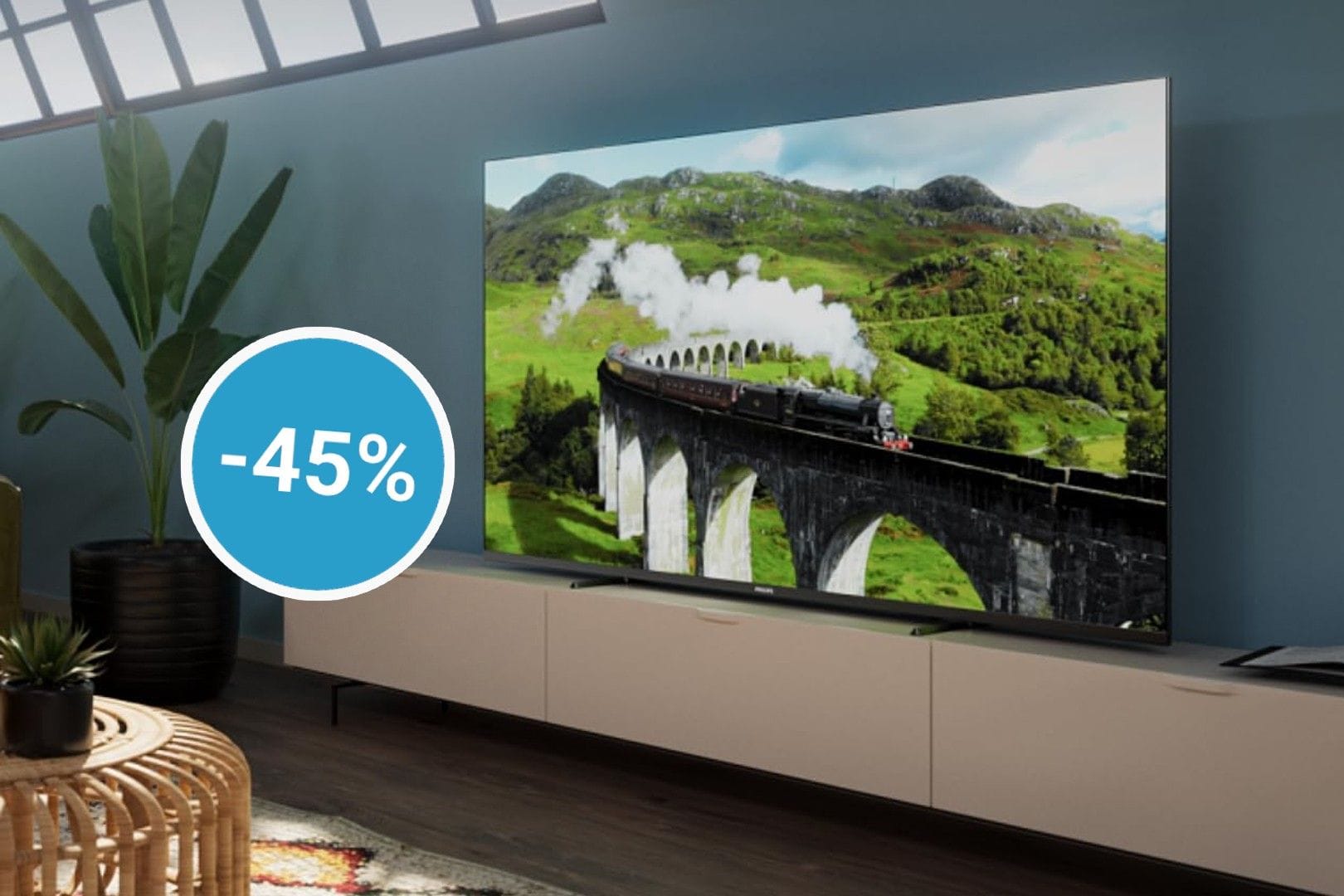 Heute ist ein smarter 4K-Fernseher von Philips zum historischen Tiefpreis von 309 Euro im Angebot.