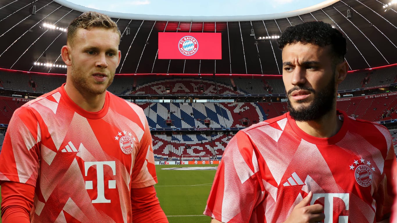 Daniel Peretz (l.) und Noussair Mazraoui: Der israelische Torhüter und der marokkanische Abwehrspieler gehören zum Team des FC Bayern.