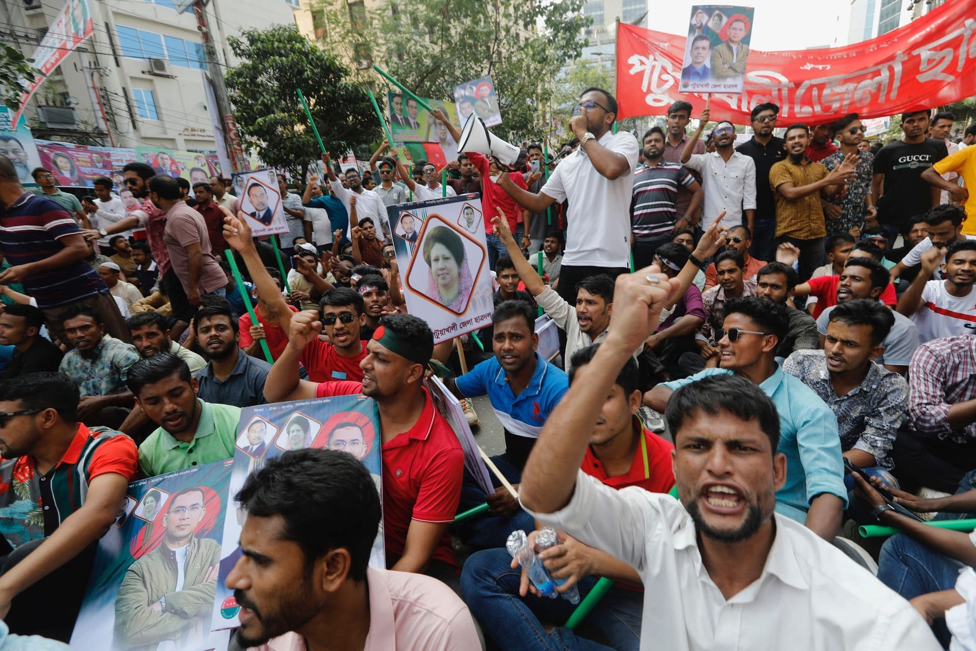 Demonstration in Bangladesch: Die Protestierenden forderten den Rücktritt von Premierministerin Sheikh Hasina.