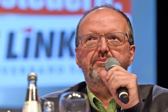 Thomas Lutze beim Landesparteitag der Linken im Saarland 2022 (Archivbild): Es dürfte der letzte Parteitag des langjährigen Bundestagsabgeordneten gewesen sein.