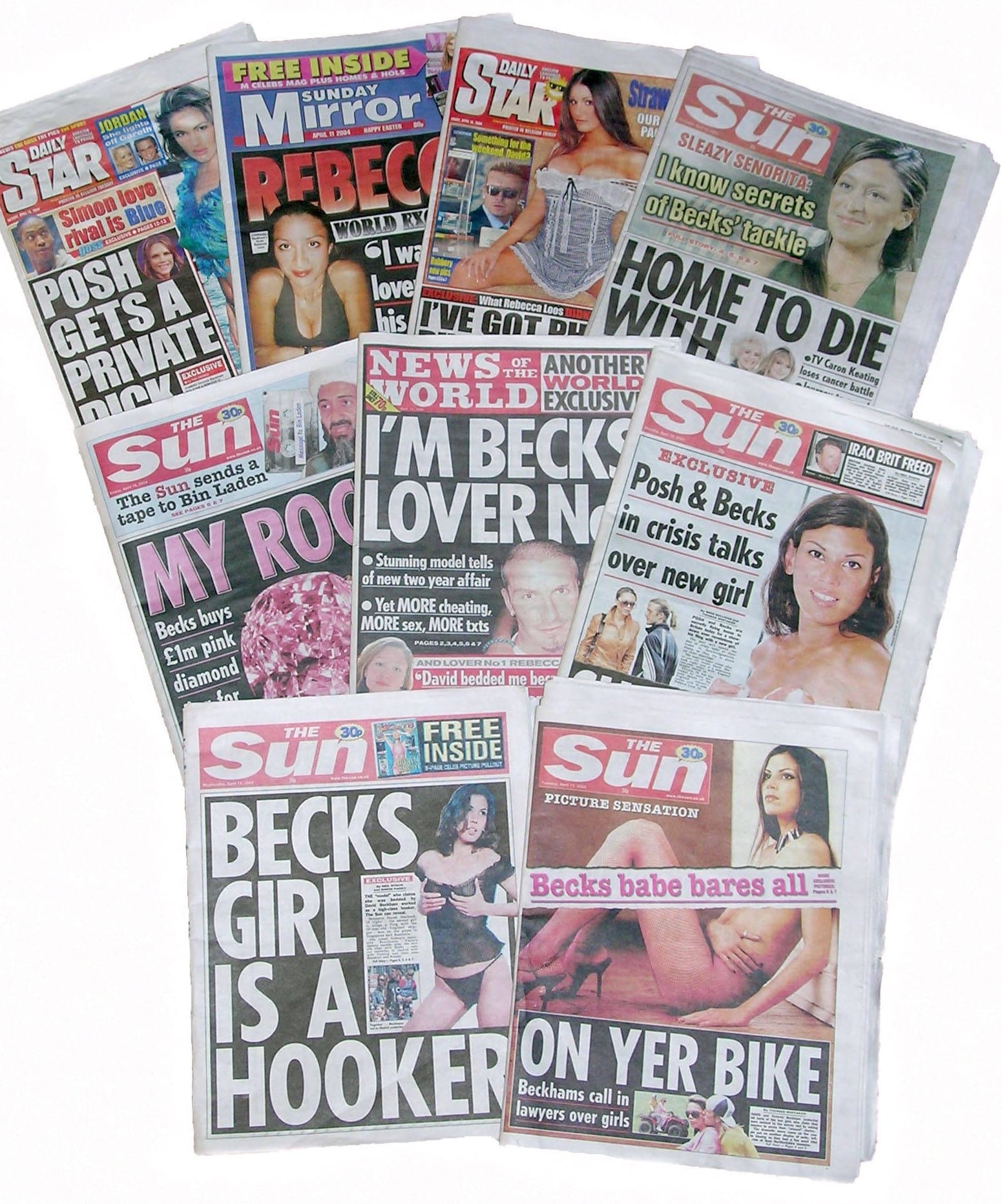 David Beckhams Affäre auf jedem Titelblatt