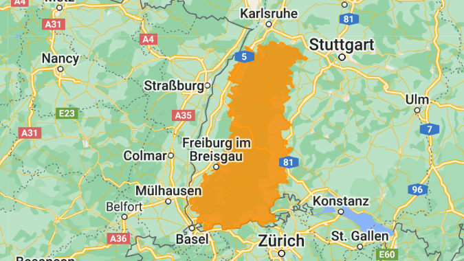 Ganz schön nass wird es im orange-markierten Gebiet: Hier ist von Mittwochmittag bis Freitagnacht mit Dauerregen zu rechnen.