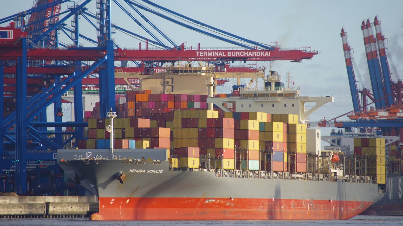 Containerfrachter im Hamburger Hafen (Symbolbild): Der Bund erwartet neue Rekordmengen bei Sicherstellungen von Kokain