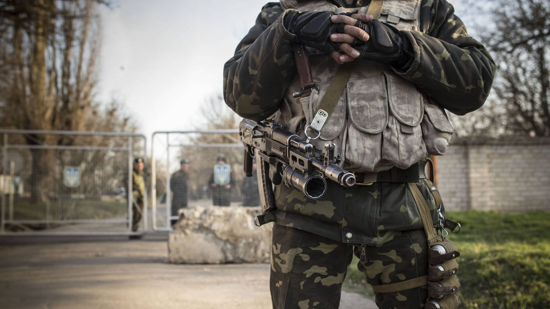 Ukrainischer Soldat vor der Eroberung durch Russland in Melitopol (Archivbild): Die Stadt wurde gleich zu Beginn des Krieges gestürmt.