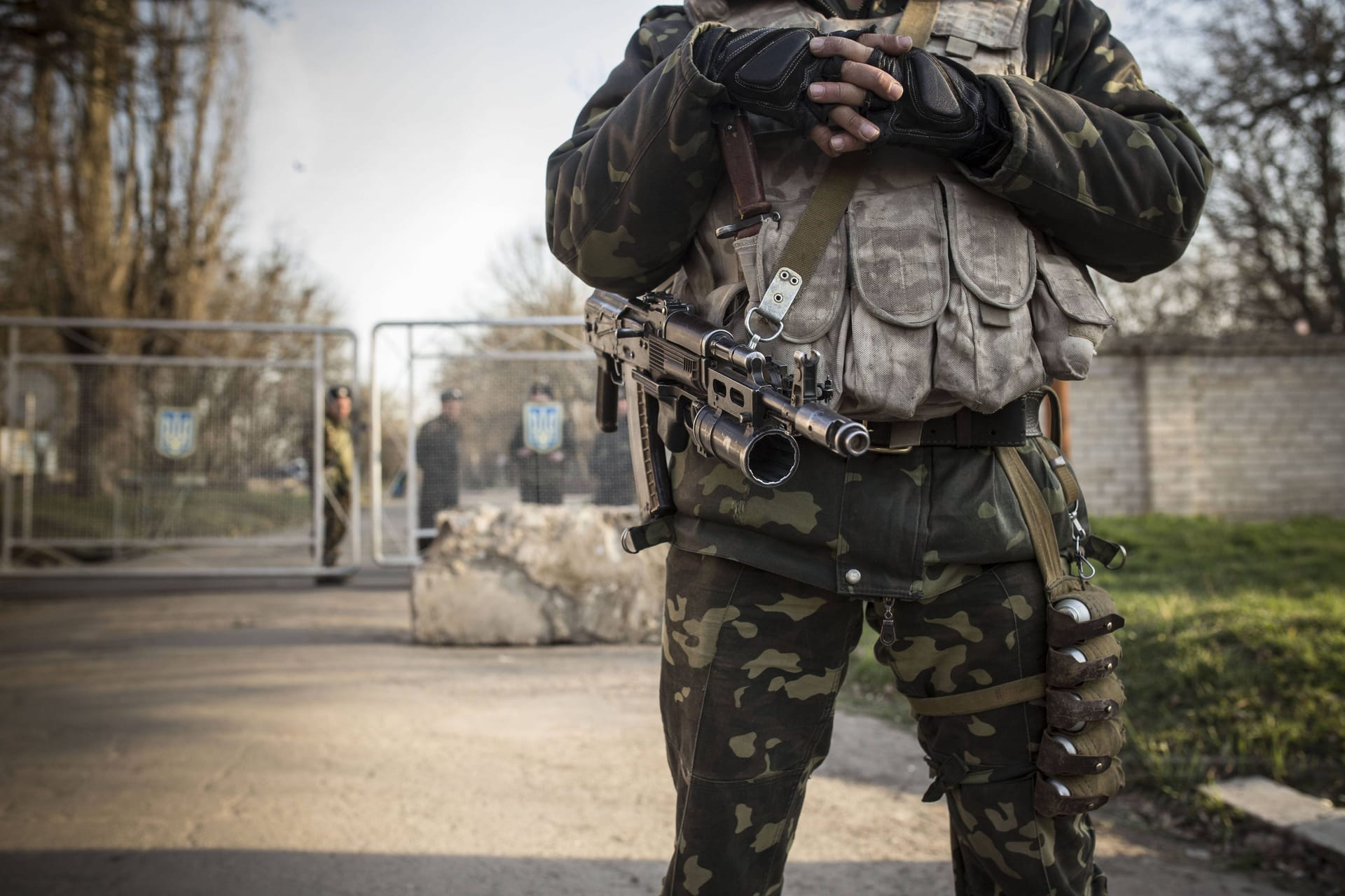 Ukrainischer Soldat vor der Eroberung durch Russland in Melitopol (Archivbild): Die Stadt wurde gleich zu Beginn des Krieges gestürmt.