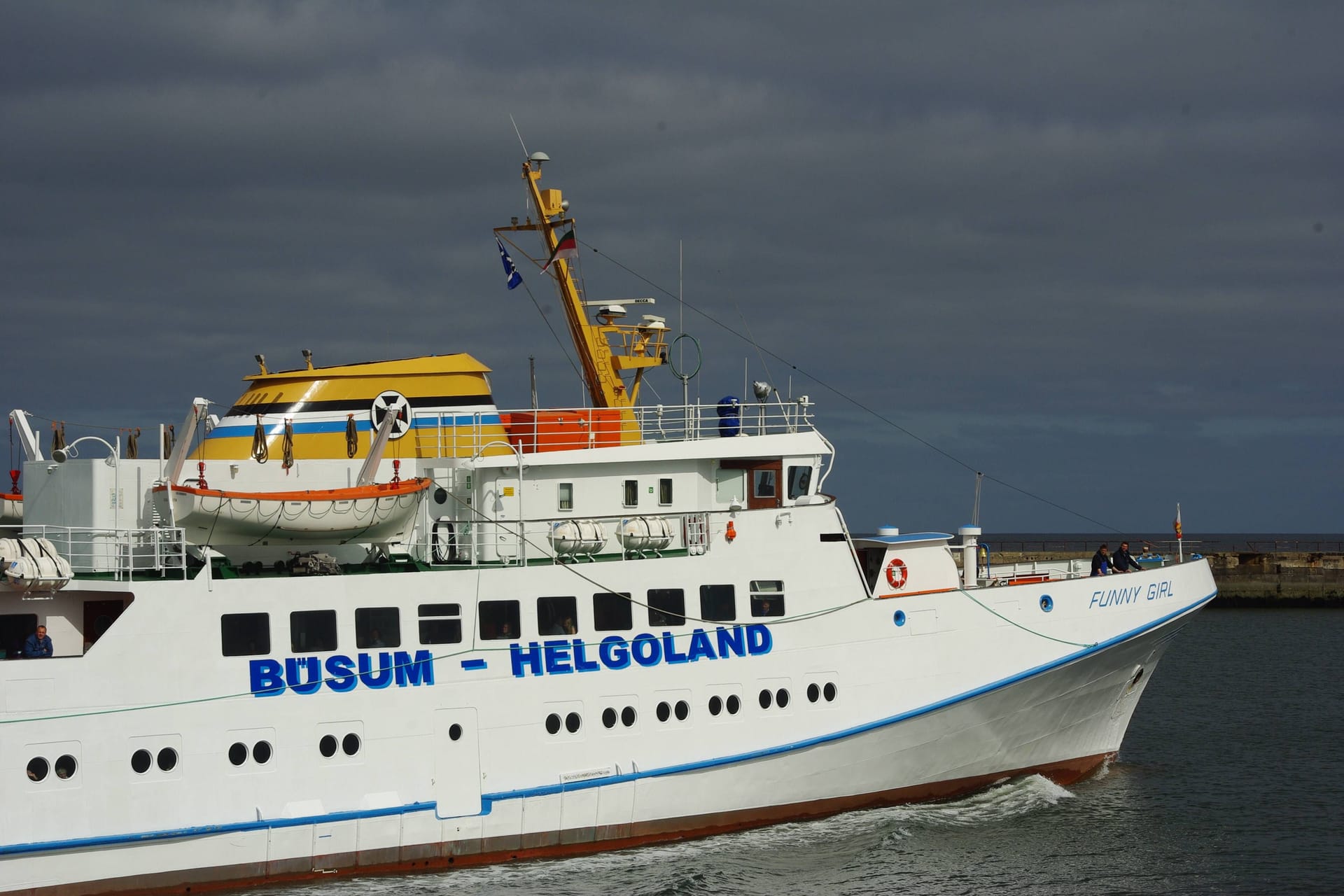 Die Funny Girl - Das Fährschiff, das zwischen Büsum und Helgoland fährt die nächsten beiden Tage nicht.