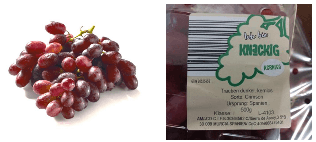 Die betroffenen Weintrauben.