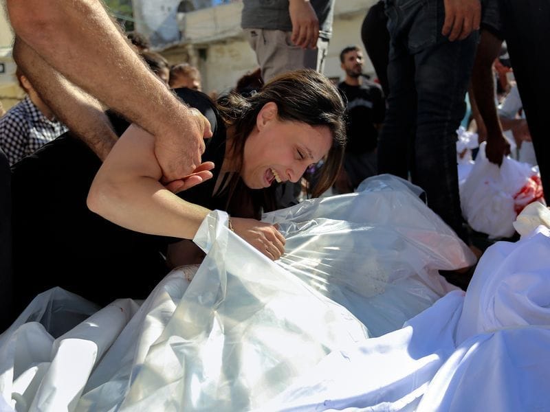 Trauer und Schmerz: Eine Palästinenserin trauert um ihre Verwandten.